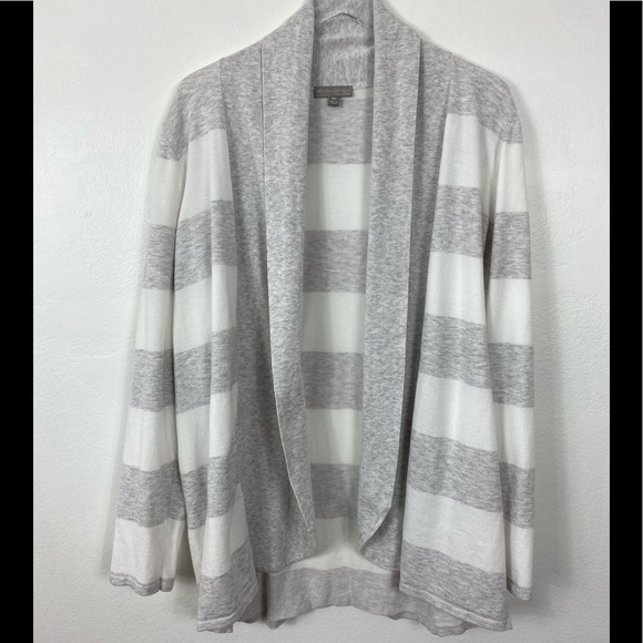 Volution stitch fix gray and white cardigan EUC - Picture 1 of 5